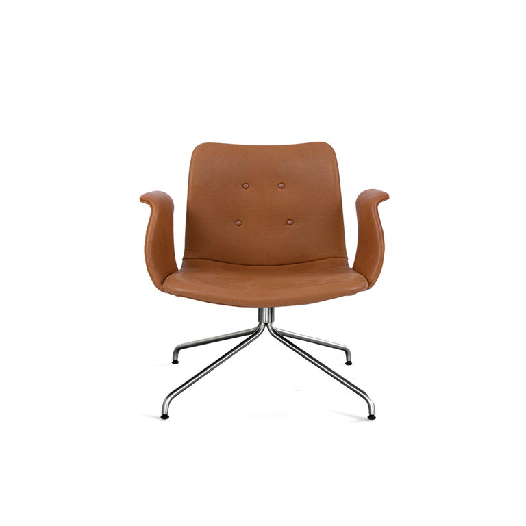 Bent Hansen primum lounge chair cognac stailess steel